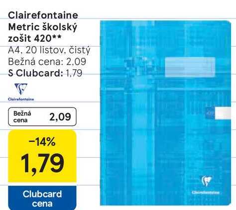 Clairefontaine Metric školský zošit 420