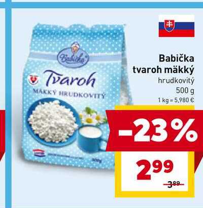 Babička tvaroh mäkký hrudkovitý 500 g 