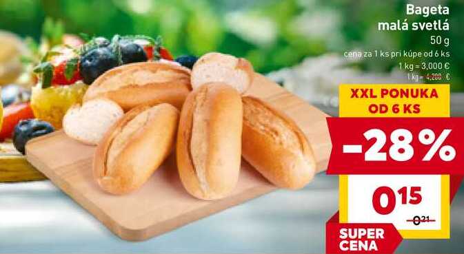 Bageta malá svetlá 50 g 