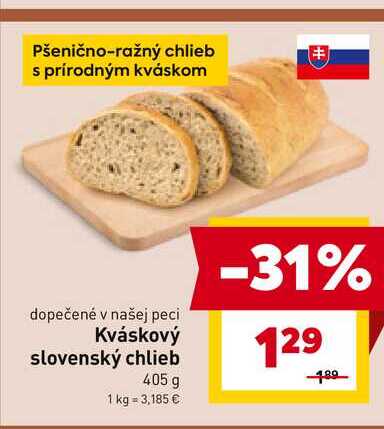 Kváskový slovenský chlieb 405 g