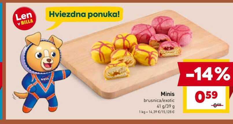 BILLA Hviezdna ponuka! Minis brusnica/exotic 41 g/39 g 