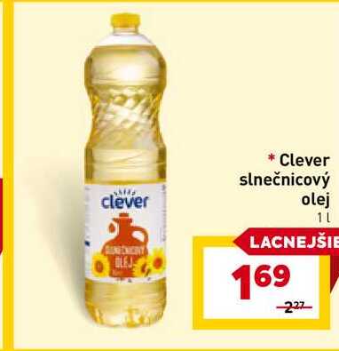 Clever slnečnicový olej 1L 