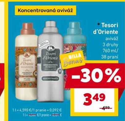 Tesori d'Oriente aviváž 3 druhy 760ml/38 praní 