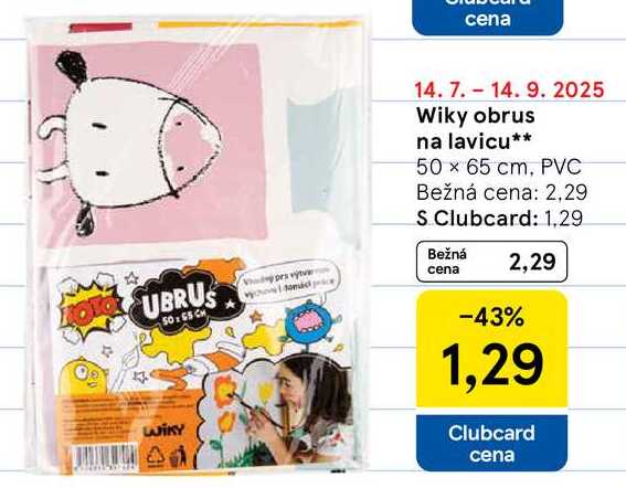 Wiky obrus na lavicu