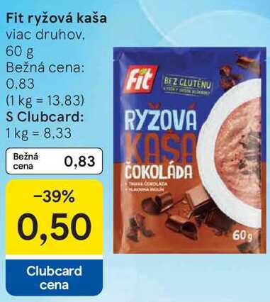 Fit ryžová kaša, 60 g 