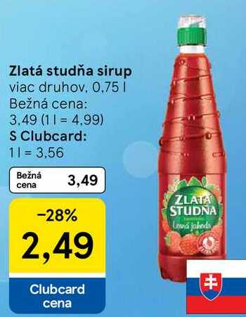 Zlatá studňa sirup, 0,75 l