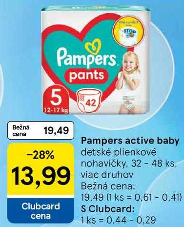 Pampers active baby, 32 - 48 ks
