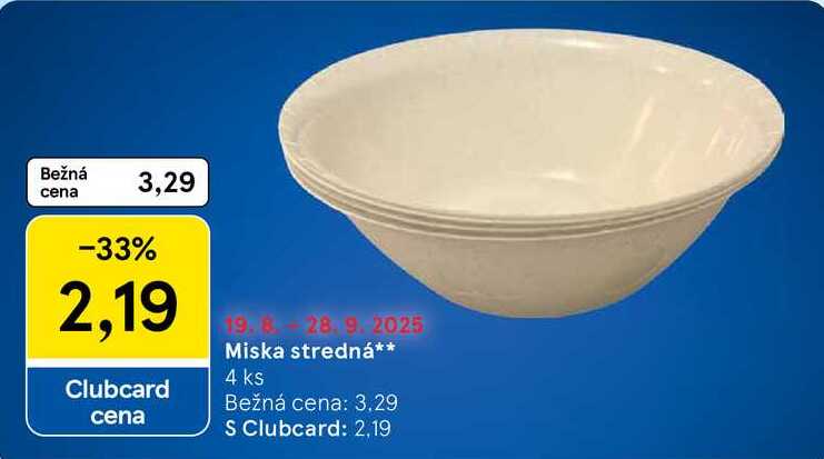 Miska stredná, 4 ks