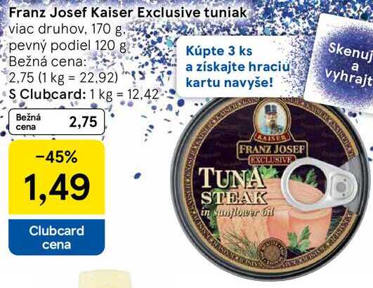 Franz Josef Kaiser Exclusive tuniak, 170 g
