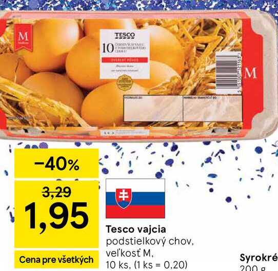 Tesco vajcia, 10 ks