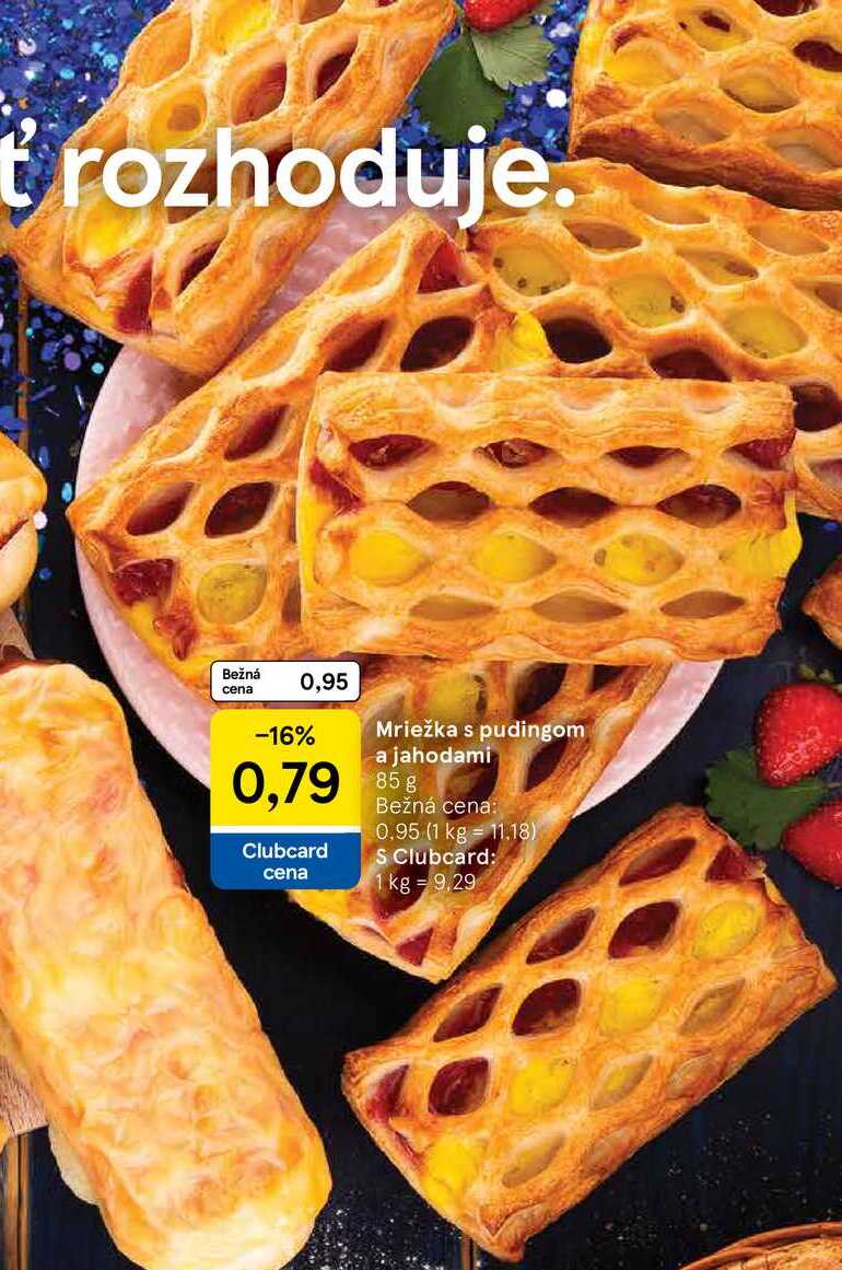 Mriežka s pudingom a jahodami, 85 g 