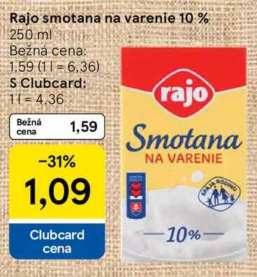 Rajo smotana na varenie 10 %, 250 ml 