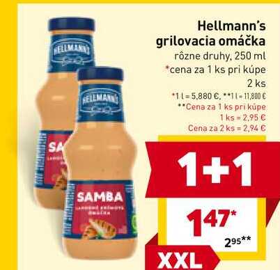 Hellmann's grilovacia omáčka rôzne druhy, 250 ml