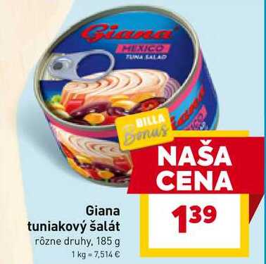 Giana tuniakový šalát rôzne druhy, 185 g