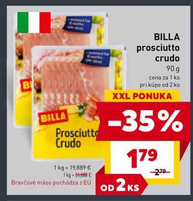 BILLA prosciutto crudo 90 g 