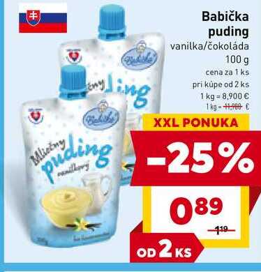 Babička puding vanilka/čokoláda 100 g 