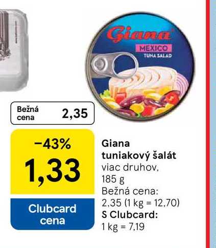 Giana tuniakový šalát viac druhov 185 g