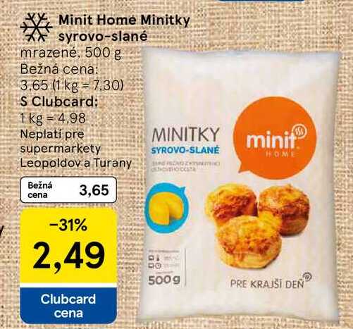 Minit Home Minitky syrovo-slané mrazené, 500 g 
