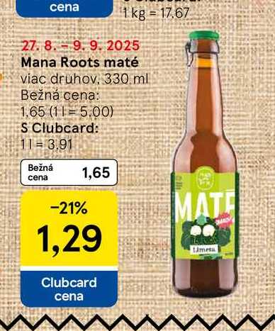 Mana Roots maté viac druhov 330.ml