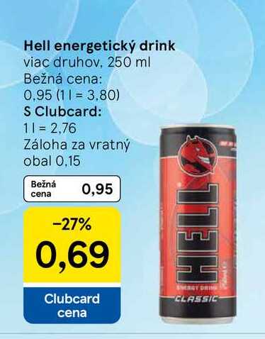 Hell energetický drink viac druhov, 250 ml