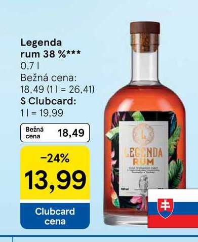 Legenda rum 38 % 0,7l