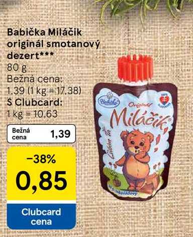 Babička Miláčik originál smotanový dezert 80 g