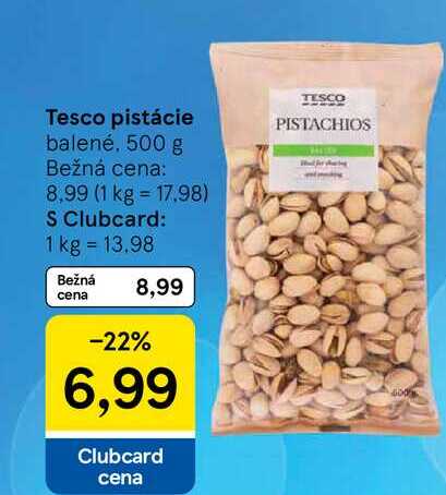 Tesco pistácie balené 500 g 