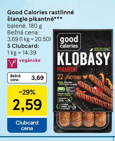 Good Calories rastlinné štangle pikantné balené, 180 g 