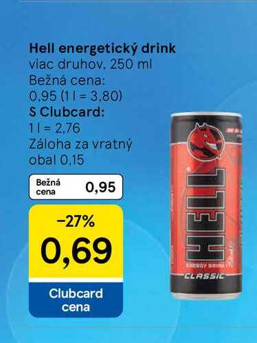 Hell energetický drink viac druhov, 250 ml