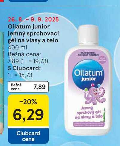Oilatum junior jemný sprchovací gél na vlasy a telo 400 ml 
