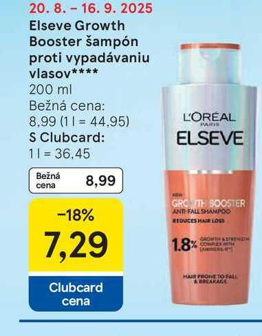 Elseve Growth Booster šampón proti vypadávaniu vlasov 200 ml
