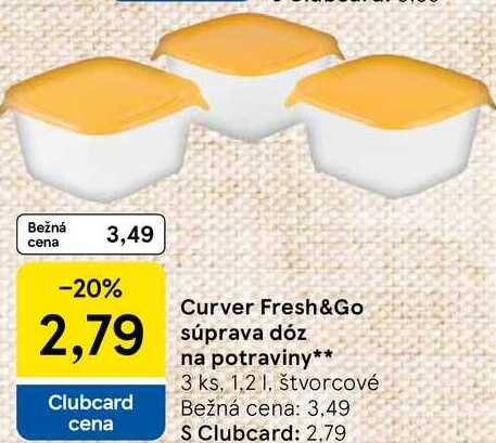 Curver Fresh&Go súprava dóz na potraviny 3 ks, 1,2 L
