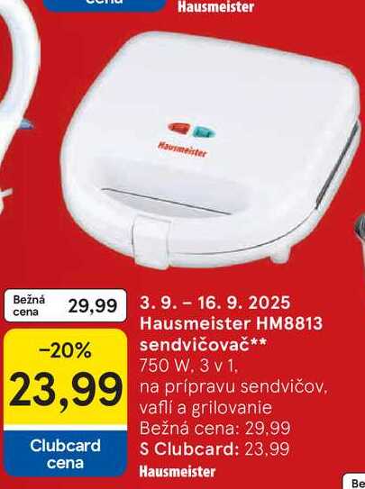 Hausmeister HM8813 sendvičovač 750 W