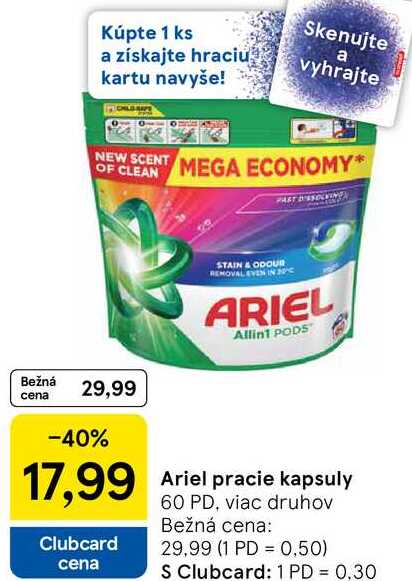 Ariel pracie kapsuly, 60 PD