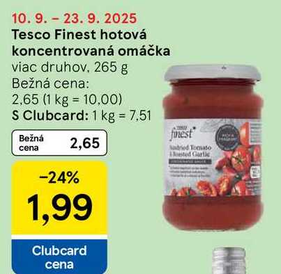 Tesco Finest hotová koncentrovaná omáčka, 265 g 