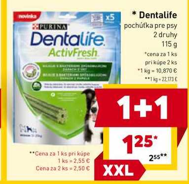 Dentalife pochúťka pre psy 2 druhy 115 g