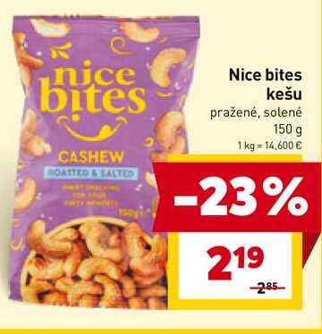 Nice bites kešu pražené, solené 150 g