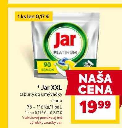 Jar XXL tablety do umývačky riadu 75-116 ks/1 bal. 