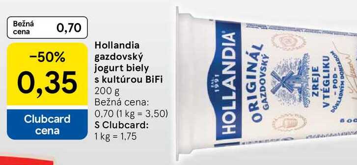 Hollandia gazdovský jogurt biely s kultúrou BiFi, 200 g