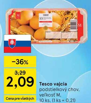 Tesco vajcia, 10 ks