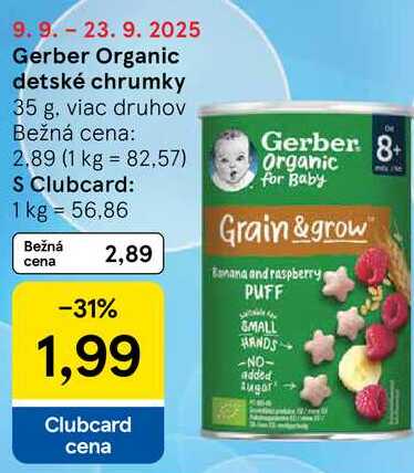 Gerber Organic detské chrumky, 35 g