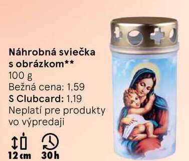 Náhrobná sviečka s obrázkom, 100 g 