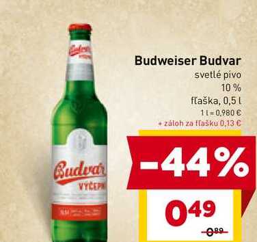 Budweiser Budvar svetlé pivo 10% fľaška, 0,5 L 