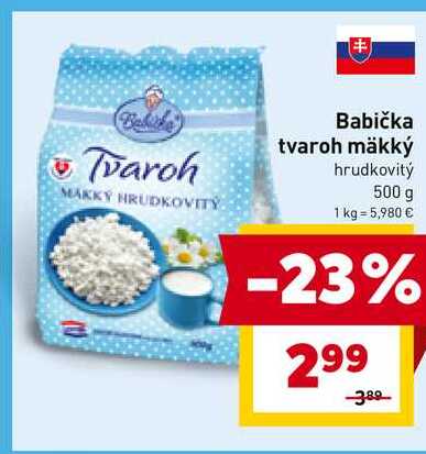 Babička tvaroh mäkký hrudkovitý 500 g
