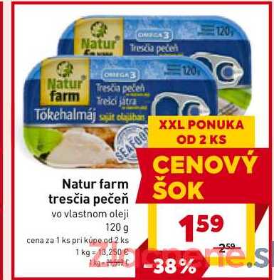Natur farm tresčia pečeň vo vlastnom oleji 120g