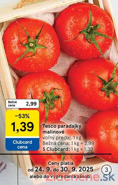 Tesco paradajky malinové, 1 kg