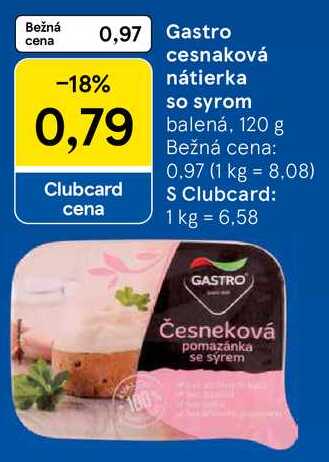 Gastro cesnaková nátierka so syrom, 120 g