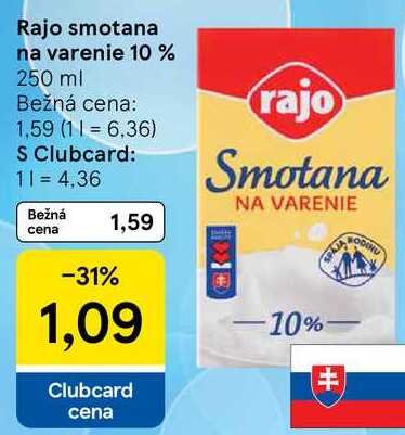 Rajo smotana na varenie 10 %, 250 ml 