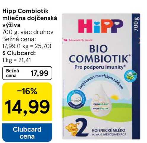 Hipp Combiotik mliečna dojčenská výživa, 700 g