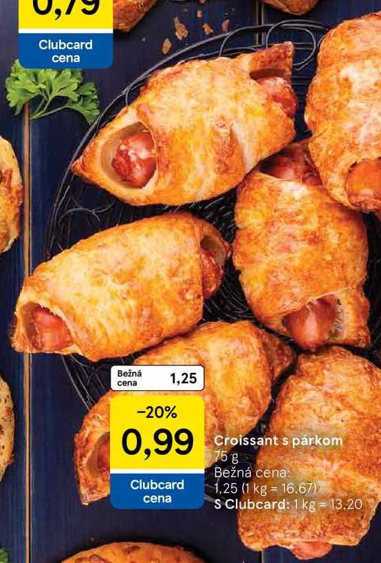 Croissant s párkom, 75 g 